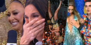 Carnaval 2020 em poucas horas tem Ivete Sangalo chorando, Claudia Leitte presa em cabos, Dudu Camargo colocando a mão nos seis de Simony ao vivo e mais (Foto montagem: TV Foco)