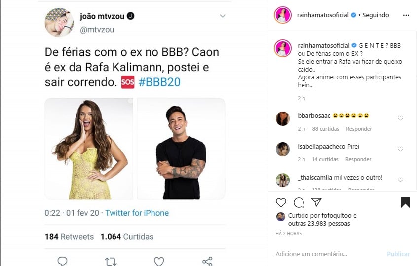 Caon foi apontado como ex-namorado de Rafa Kalimann (Foto: Reprodução)