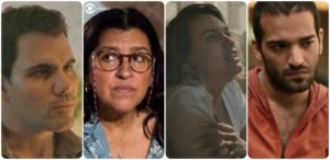 Magno, Lurdes, Estela e Sandro em Amor de Mãe (Foto: Montagem/TV Foco)