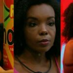 Thelma se irrita com comentário de Mari após prova de resistência. (Foto: Reprodução/GloboPlay/Montagem)