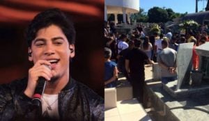 Enterro do sertanejo Henrique foi marcado por grande comoção (Foto: Montagem/TV Foco)