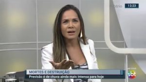 Isabele Benito soltou o verbo durante uma transmissão do SBT Rio (Foto: Reprodução)