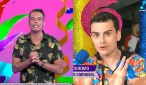 leo Dias detonou comportamento de Dudu Camargo durante o Carnaval da RedeTV (Foto: Montagem/TV Foco)