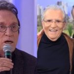 Moacyr Franco ao lado de Carlos Alberto de Nóbrega no SBT (Montagem: TV Foco)