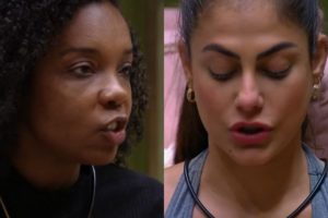 Thelma e Mari tiveram uma discussão pós prova do líder no BBB (Foto: Reprodução/ GloboPlay)