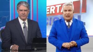 Sikêra Jr se revoltou com o Jornal Nacional de William Bonner (Foto: Reprodução/TV Globo/RedeTV!/Montagem TV Foco)