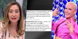 Xuxa printou conversa com Sonia Abrão e postou nas redes sociais (Foto montagem: TV Foco)