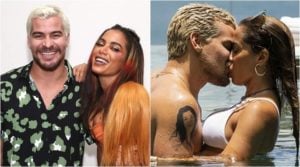 Thiago Martins e Anitta em cena de Amor de Mãe. (Foto: Montagem/Reprodução)