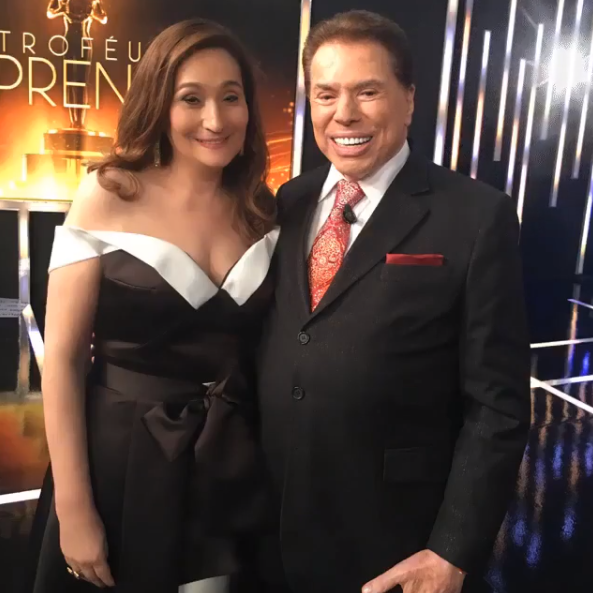 Sonia Abrão e Silvio Santos no Troféu Imprensa (Foto montagem: TV Foco)