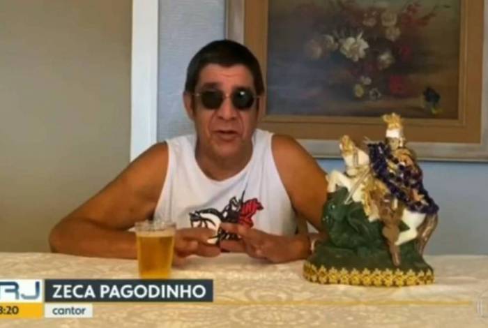 O cantor Zeca Pagodinho adora uma cervejinha gelada em qualquer hora do dia (Foto: Reprodução / Bom Dia Rio)