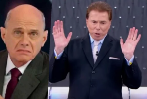 Ricardo Boechat apareceu no Programa Silvio Santos em falha (Foto montagem)