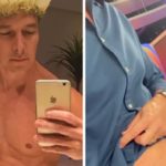 Rodrigo Faro exibiu cueca em calça aberta (Foto: Montagem/TV Foco)