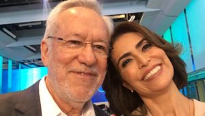 Alexandre Garcia e Giuliana Morrone apresentavam telejornais da Globo juntos (Foto: Reprodução/Twitter)