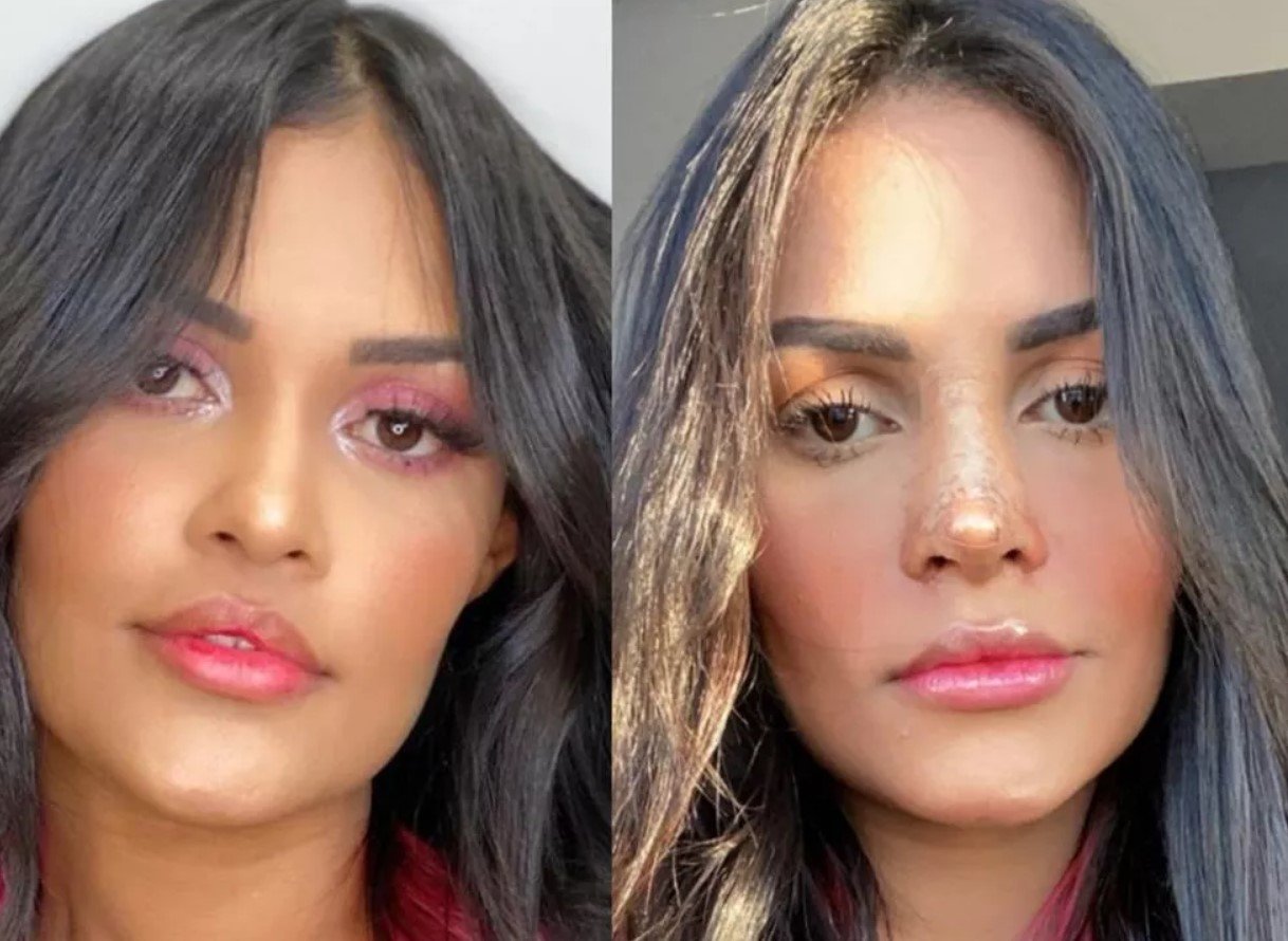 O antes e depois da cantora Flayslane - Foto: Montagem