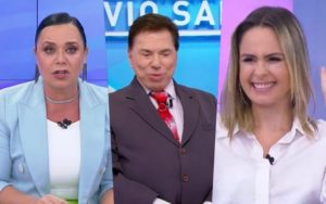 Flor, Silvio Santos e Ana Paula Renault (Foto: SBT)