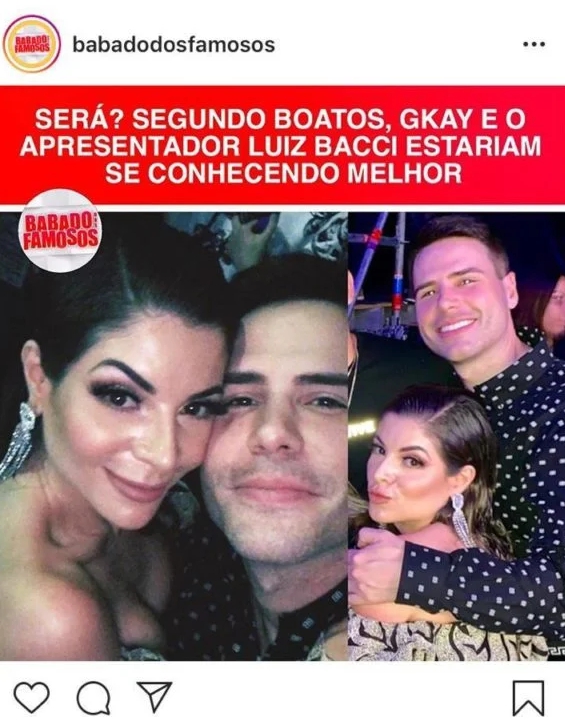 Luiz e a humorista Gkay estariam tendo algo a mais segundo os boatos (Foto: Reprodução)