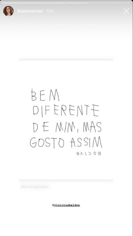 Stories de Bia Bonemer (Foto: Reprodução)