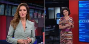 Monalisa Perrone deixou a colega Raquel Landim sem graça na CNN. (Foto: Montagem/Reprodução)