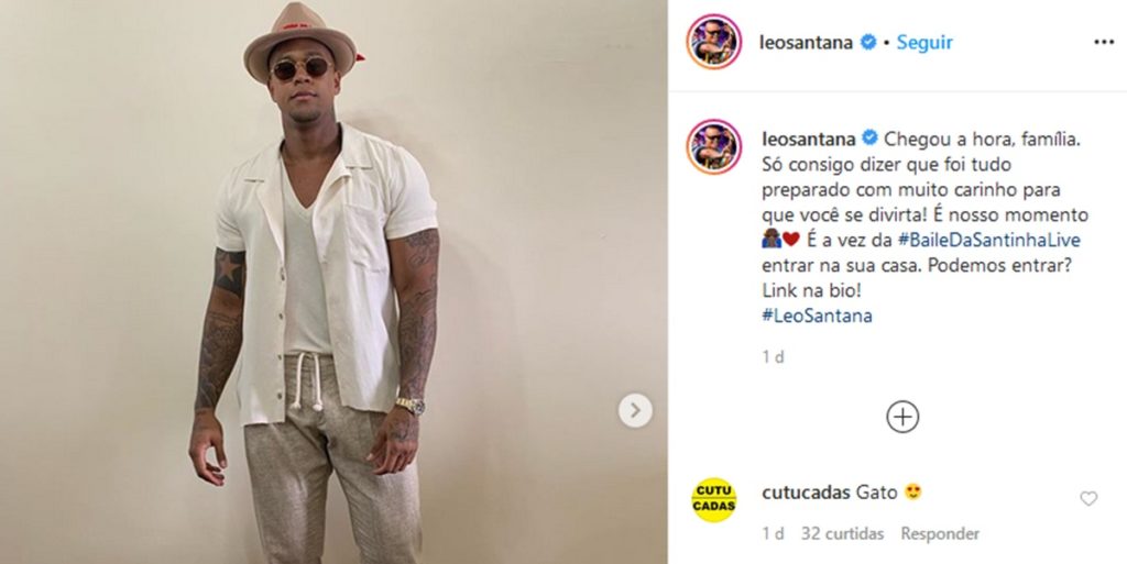 Publicação de Leo Santana (Foto: Reprodução)