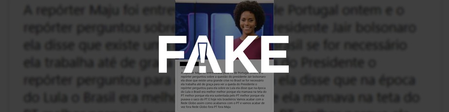 Maju foi alvo de Fake News (Foto: Reprodução G1) Maju foi alvo de Fake News (Foto: Reprodução G1)
