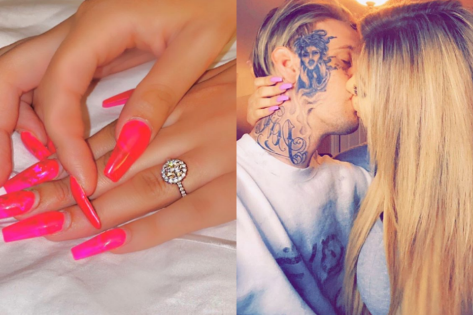 Aaron Carter, após ser agredido por namorada, guerra ser criada e ela ser presa, anuncia casamento com companheira (Foto: Reprodução)