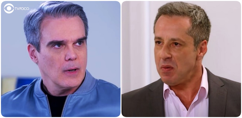 Fotomontagem de Pendleton e Roger, personagens de As Aventuras de Poliana, se encaram