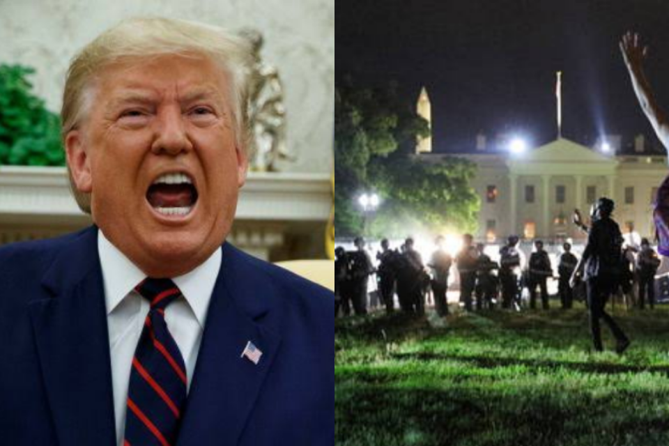 Protestos pela morte de George Floyd continuam e Donald Trump se esconde em bunker na Casa Branca (Foto: Reprodução)