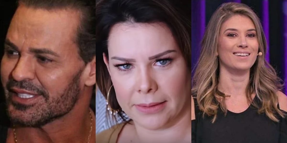 Eduardo Costa, Rebeca Abravanel e Fernanda Souza sofre (Foto: Reprodução/Montagem TV Foco)