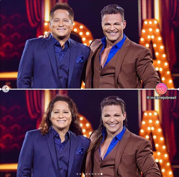 Eduardo Costa e Leonardo surgiram em versão feminina em mudança feita por app (Reprodução: Instagram)