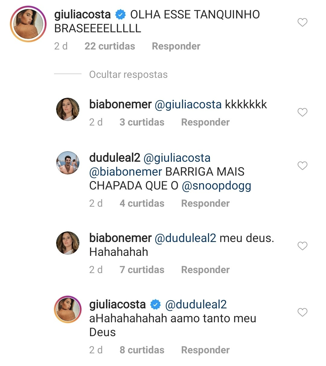 Bia Bonemer recebeu comentários de Giulia Costa em sua última publicação (Foto: reprodução/Instagram)