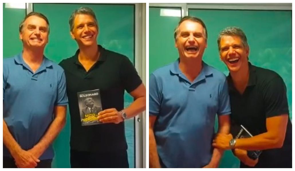 Marcio Garcia deu beijão em Bolsonaro em vídeo - Foto: Reprodução