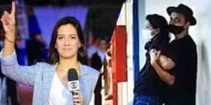 Marina Araújo ficou na mira de uma faca após um homem invadir a Globo na tarde dessa quarta-feira, 10 (Montagem: TV Foco)