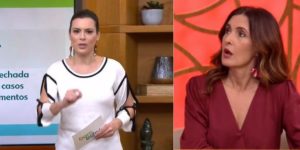 Michelle Loreto ao lado de Fátima Bernardes (Foto: Reprodução/TV Globo)