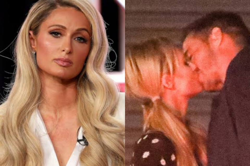 Paris Hilton é pega aos beijos com novo namorado em saída de restaurante (Foto: Reprodução)