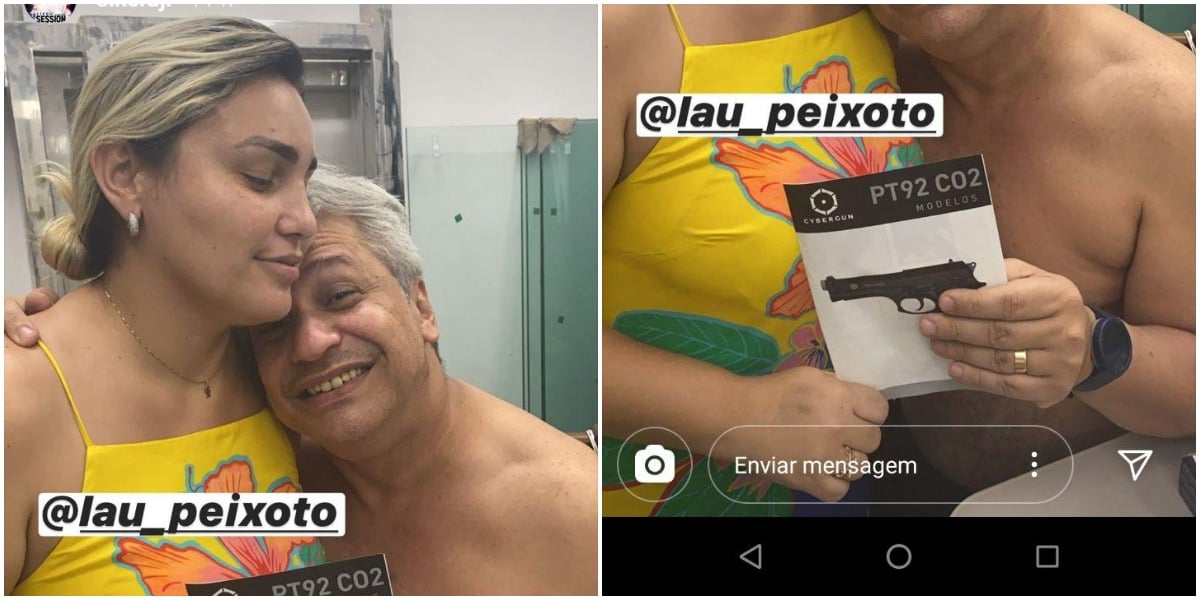 Apresentador ganha arma (Foto: Instagram)