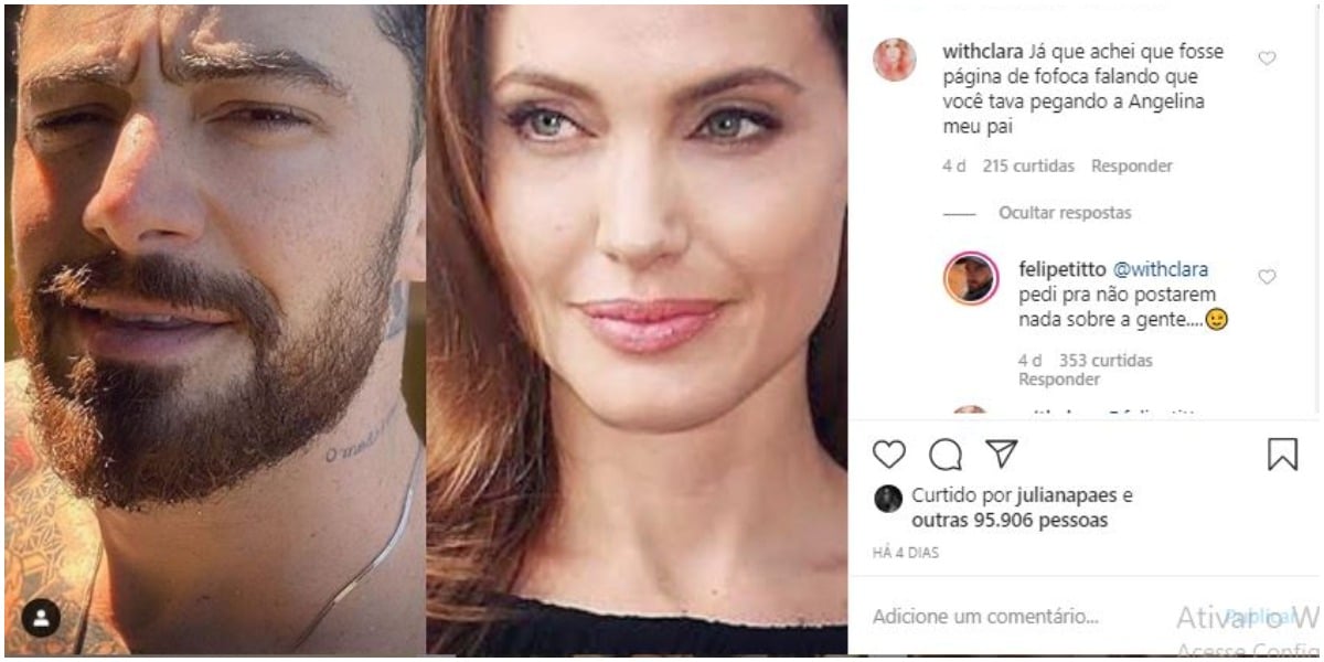 Felipe Titto e Angelina Jolie (Foto: Reprodução)