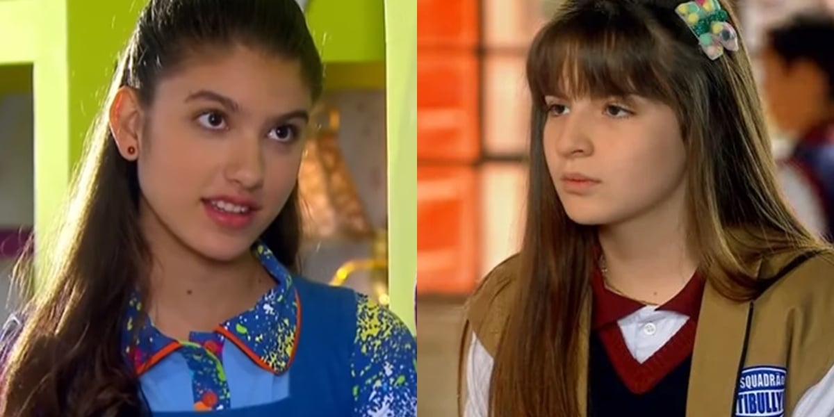 Giovanna Grigio (Mili) em Chiquititas e Sophia Valverde (Poliana) em As Aventuras de Poliana; reprise será substituta de inédita no SBT (Foto: Reprodução/SBT/Montagem)