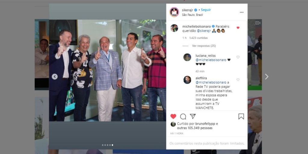 Sikêra Jr ganhou recado de Michelle Bolsonaro (Foto: Reprodução/Instagram)