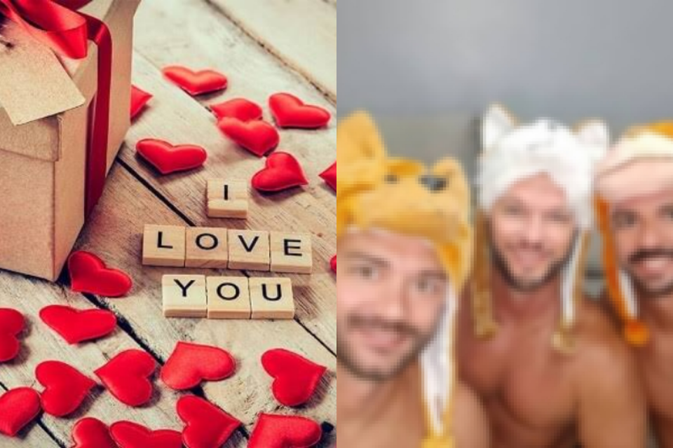 Trisal cria perfis nas redes sociais e celebra dia dos namorados juntos (Foto: Reprodução)
