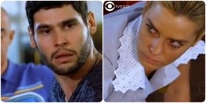 Wallace fica em choque com Teodora em Fina Estampa (Foto: Montagem/TV Foco)