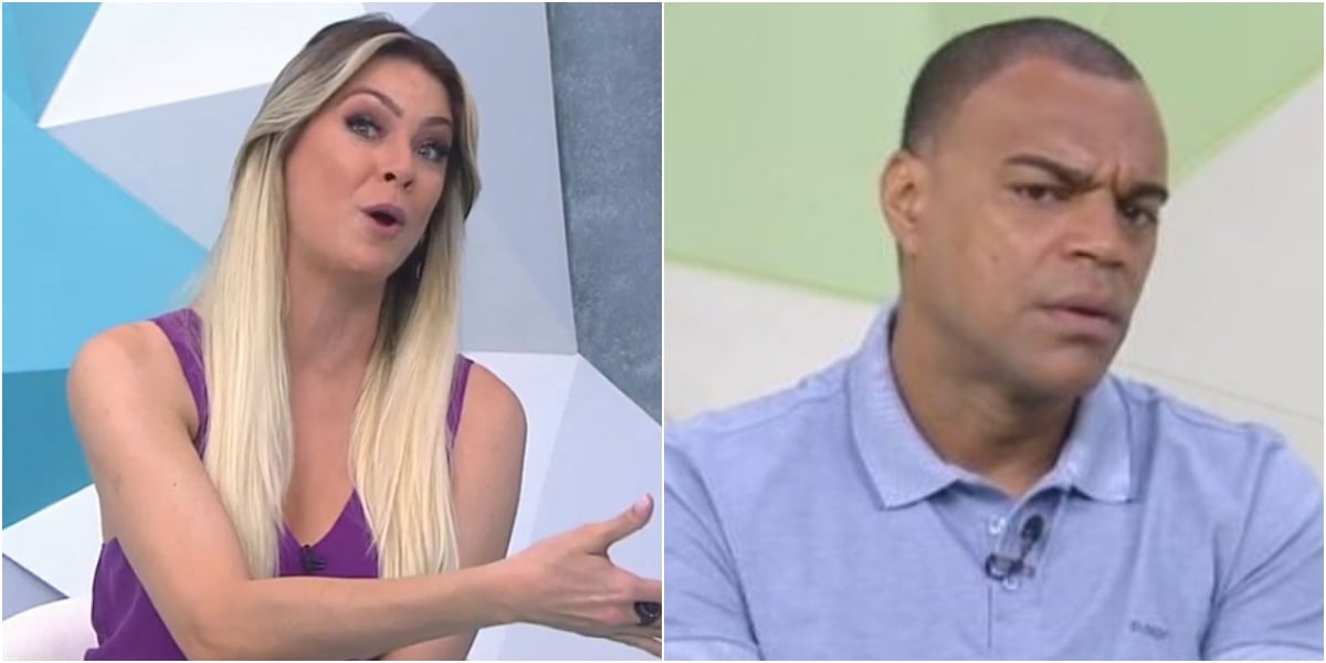 Renata Fan e Denílson comandam o Jogo Aberto na Band. (Foto: Montagem/Reprodução)
