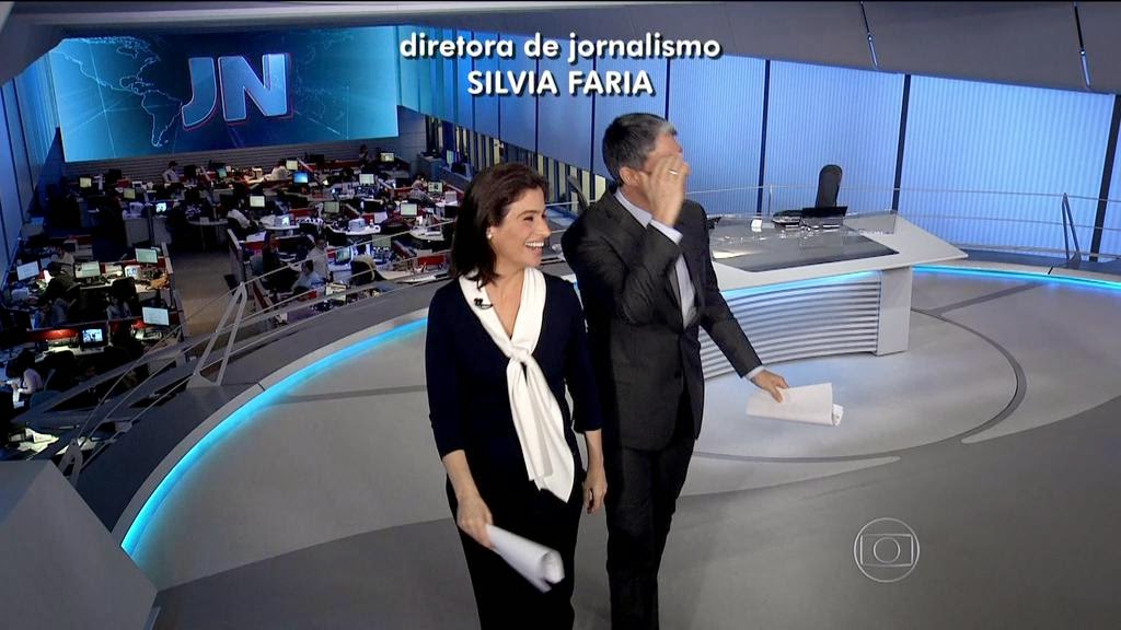 William Bonner e Renata Vasconcellos no final do Jornal Nacional (Foto: Reprodução)