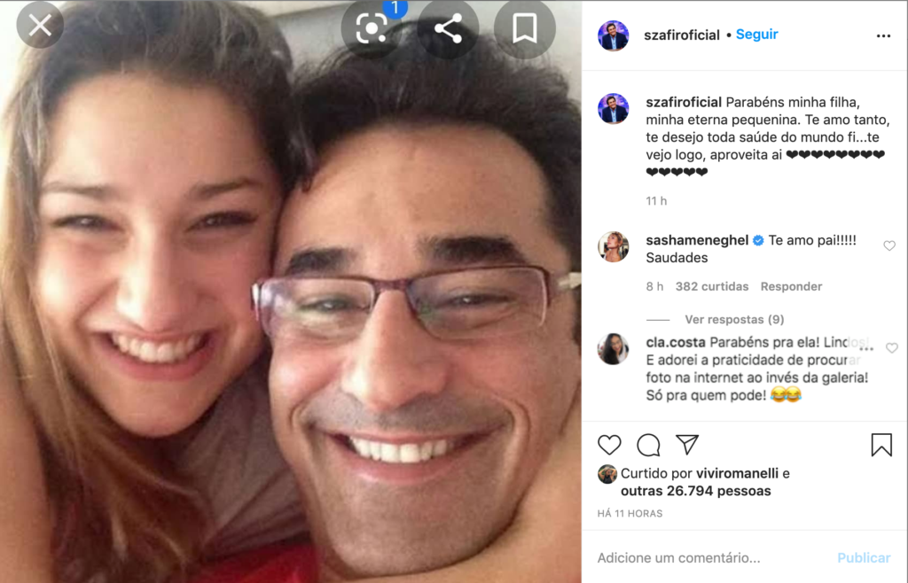 Instagram de Luciano Szafir com filha Sasha (Foto: Reprodução)