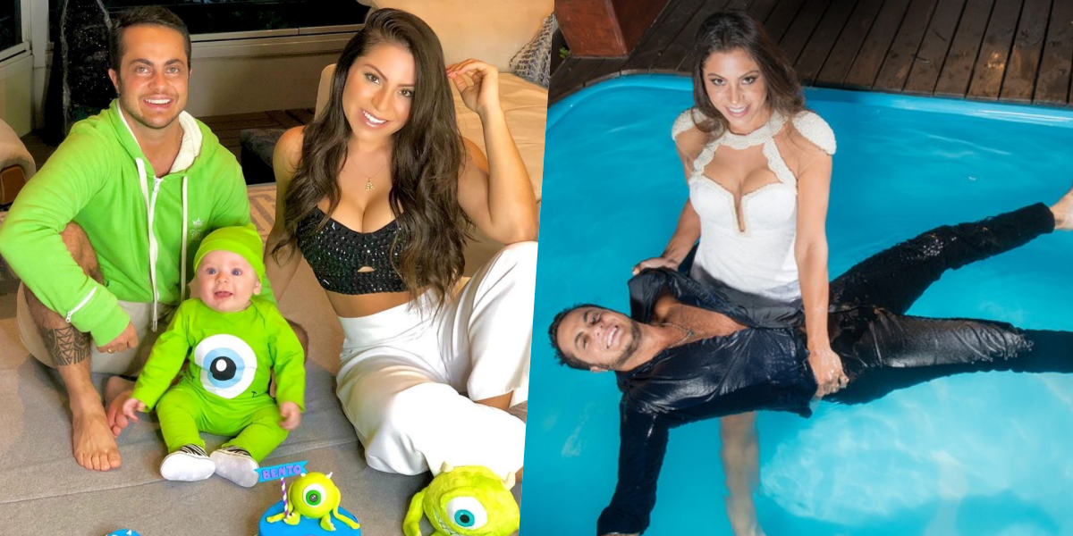Thammy Miranda com Andressa na mansão (Foto: Montagem/Cauê Moreno/Ed.Globo)