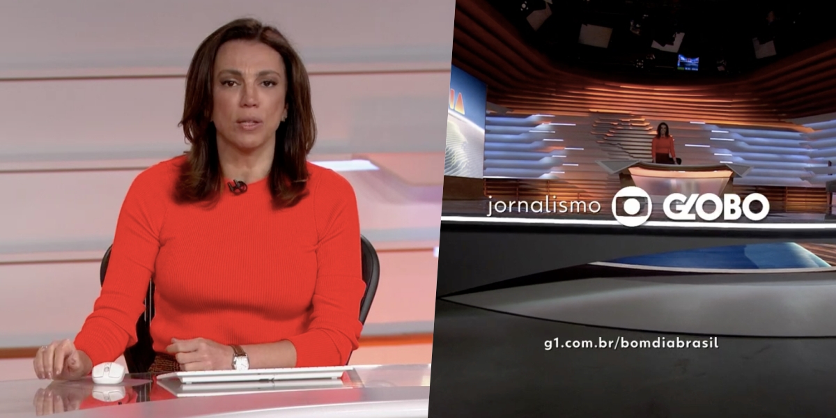 Ana Paula Araújo foi surpreendida no 'Bom Dia Brasil' (Foto: reprodução/Globo)