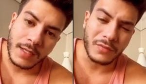 O ator Arthur Aguiar em desabafo por vídeo - (Foto: Montagem)