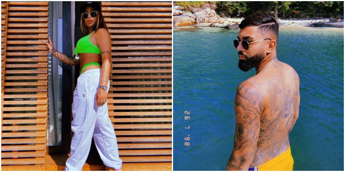 Rafaella Santos e Gabigol usaram o mesmo filtro e o mesmo óculos (Foto: Reprodução/ Montagem/ TV Foco)