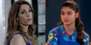 Christiane Torloni (Tereza Cristina) em Fina Estampa e Giovanna Grigio (Mili) em Chiquititas; trama do SBT cresceu em audiência sem enfrentar novela das nove (Foto: Reprodução/Globo/SBT)