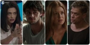 Para surpresa de Arthur, desagrado de Carolina e alegria de Eliza em Totalmente Demais Jonatas faz ruiva vencer o concurso (Foto: Montagem/TV Foco/Reprodução/Globo)