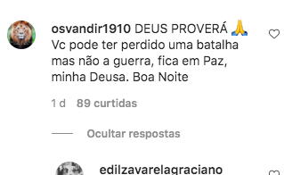 Comentário no Instagram de Zilu (Foto: Reprodução)
